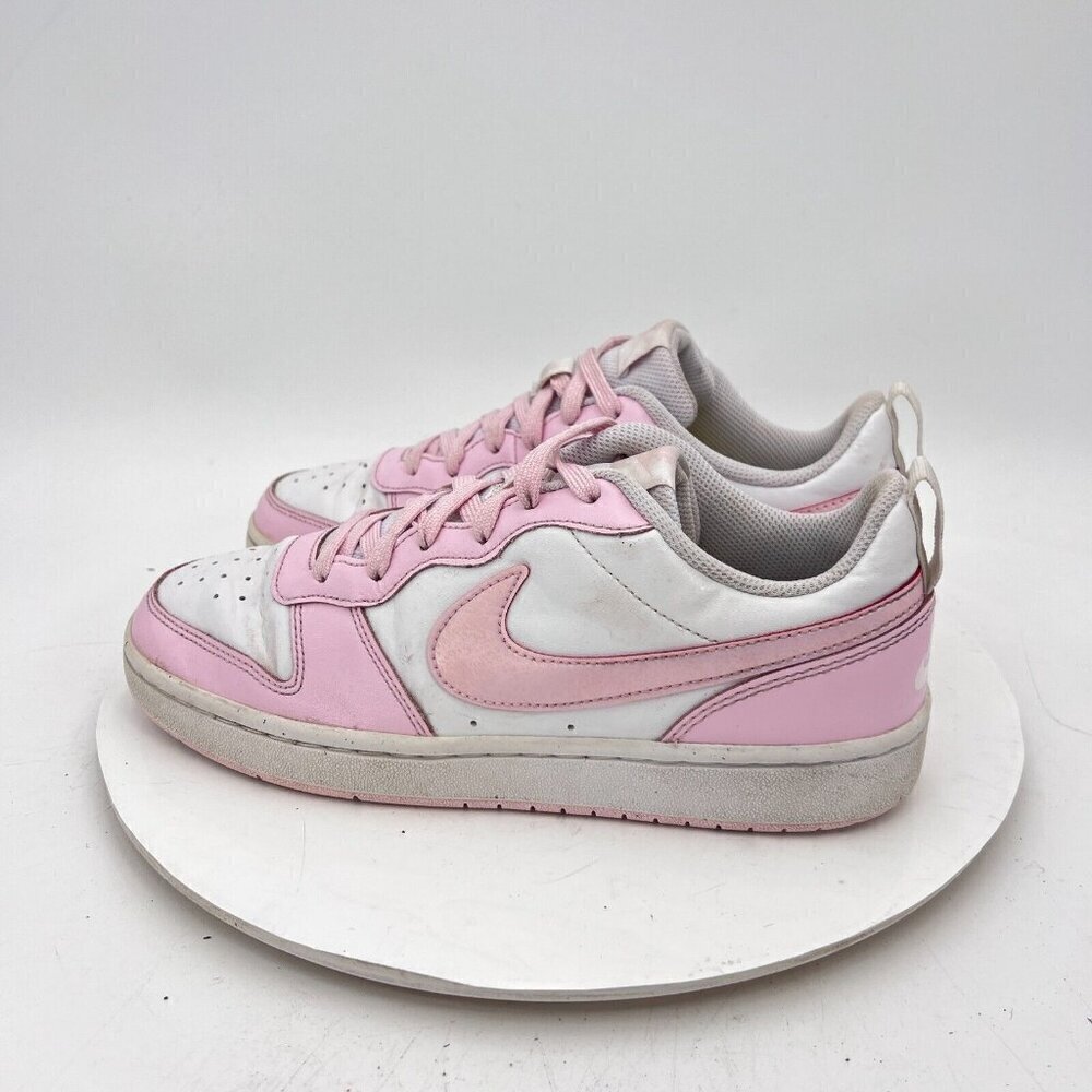 Nike Court Borough Low 2 Youth Size 7Y Women 8.5 DQ0492-100 White Pink Foam Shoe - Picture 7 of 13